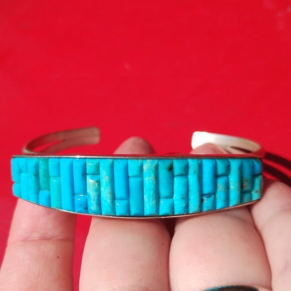 Jay King Jewelry - Jay King DTR mine finds Sky Blue Turquoise inlay cuff bracelet 925 Sterling Silv